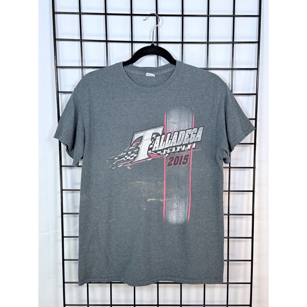 2015 Talladega Racing T-shirt Mens M Gray Thrashed Distressed Grunge Punk Street